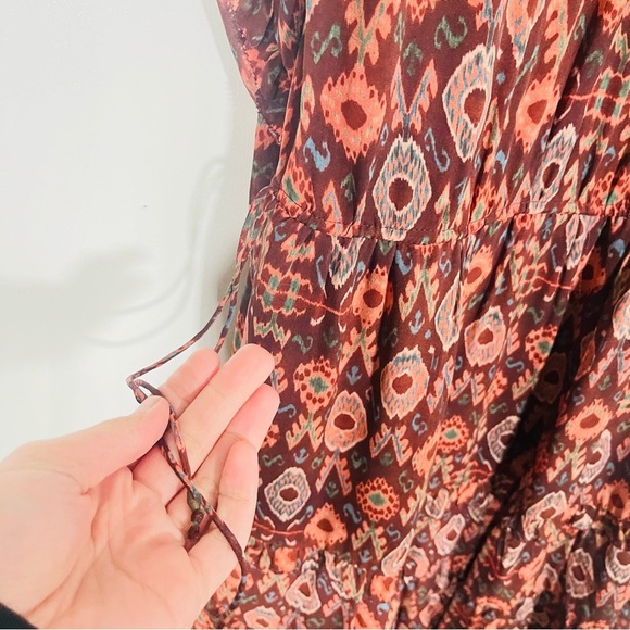 NEW Ulla Johnson Alessandra Dress Garnet Silk Southwestern Bohemian Wedding - Picture 9 of 12